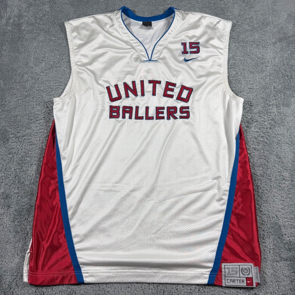 Vintage Nike United Ballers‎ Basketball Jersey Mens XXL White Vince Carter #15